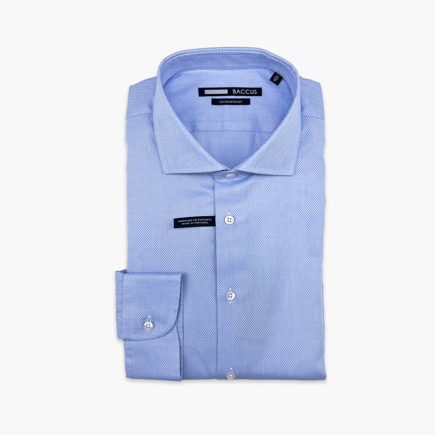 Camisa com Micro Padrão - Azul