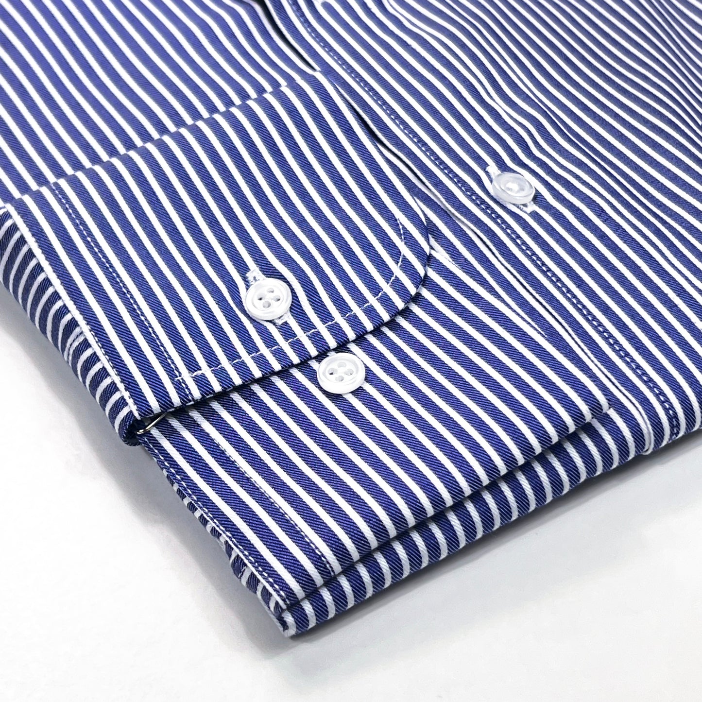 Camisa Oxford Risca Azul/Branca